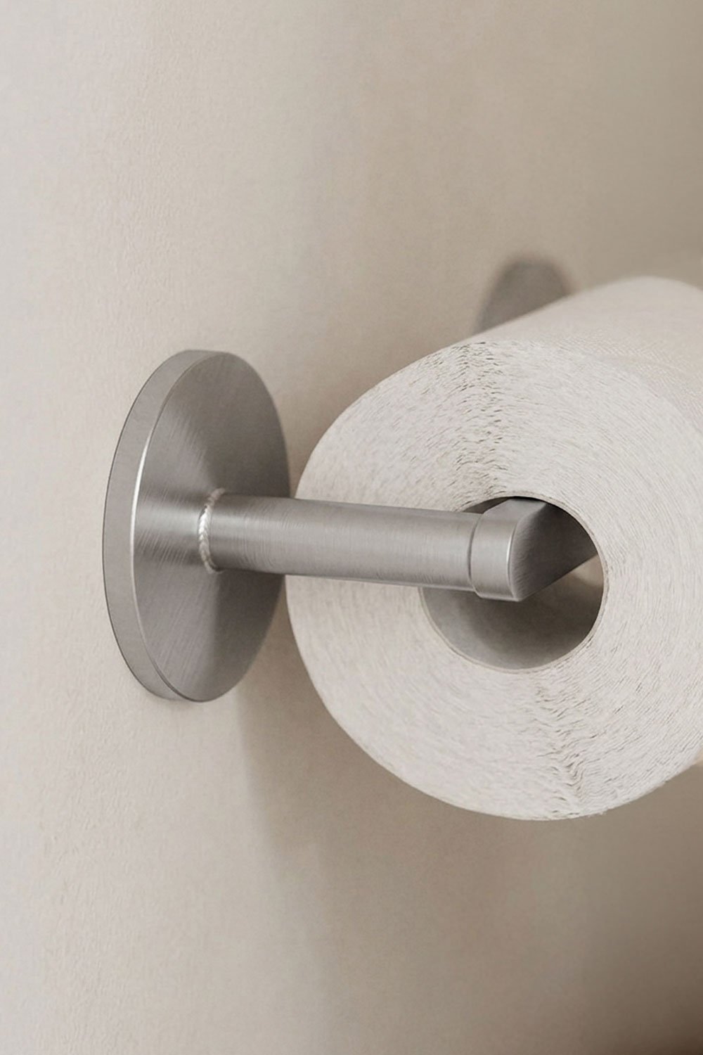 Caldrumi adhesive toilet paper holder in stainless steel, gallery image 2