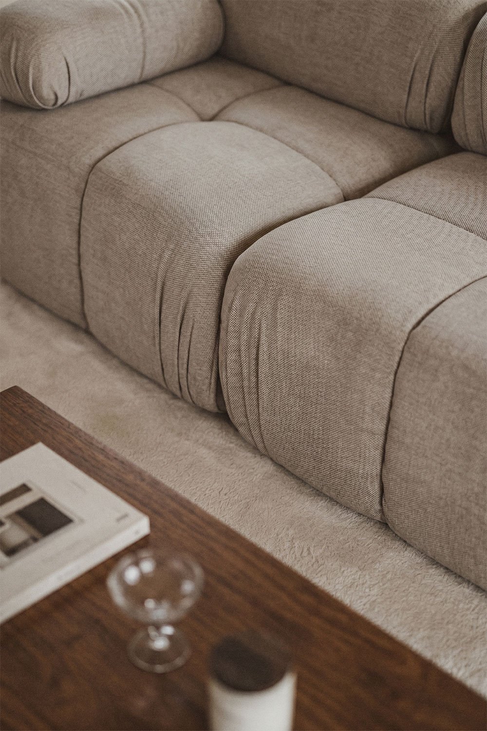 Vacuum-packed 3-piece modular bouclé sofa Kendall, gallery image 2