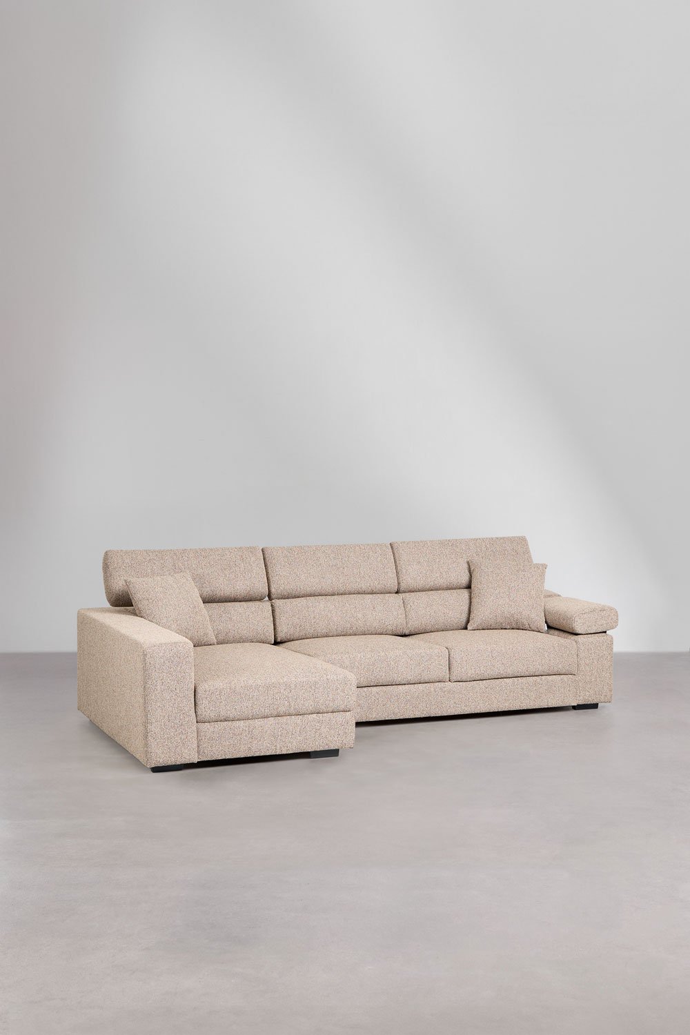 Left 3-seater chaise longue sofa with adjustable headrest and sliding seats Aramis, gallery image 3