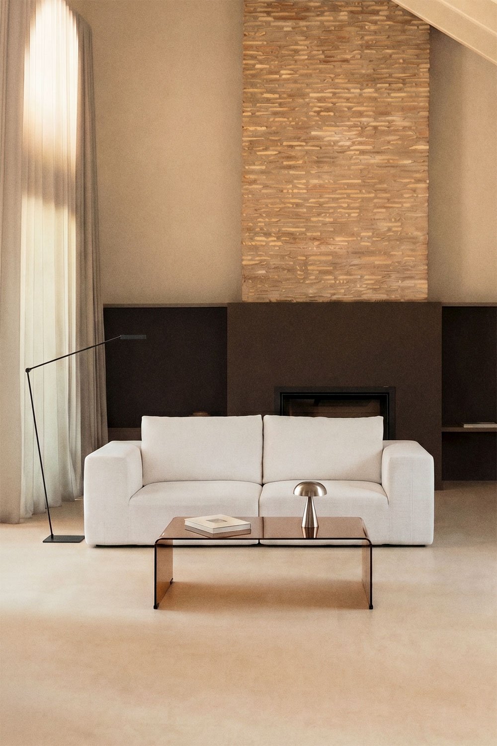 Norridge 2-piece modular sofa in vacuum-packed chenille, gallery image 1