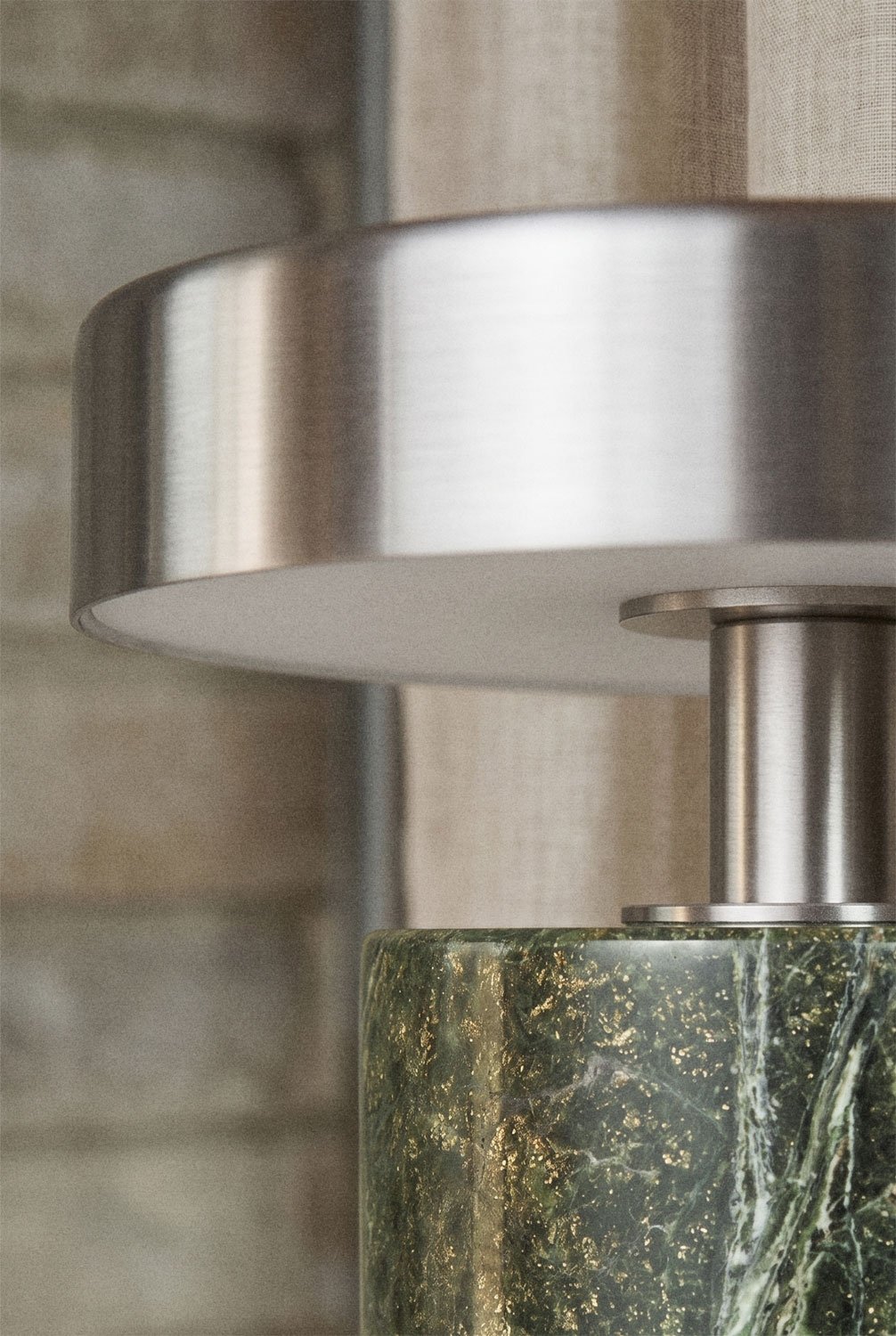 Wireless LED table lamp in iron and natural stone Isasia, gallery image 2