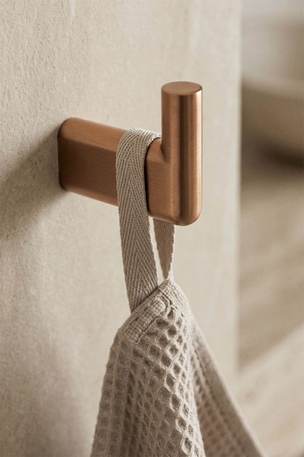 Bathroom robe hook in stainless steel and brushed rose gold Rovent, gallery image 2