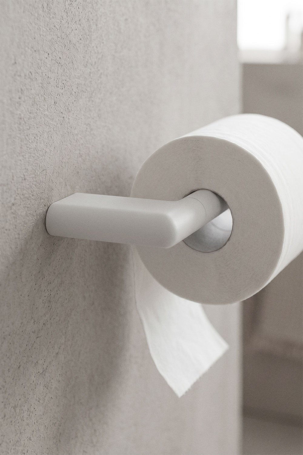 Toilet roll holder in stainless steel and white Rovent, gallery image 2