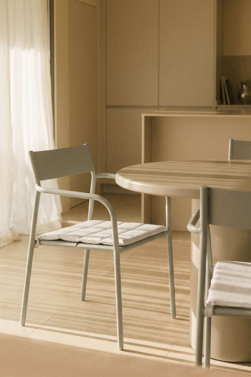Stackable dining chair with steel armrests Tossa, gallery image 1