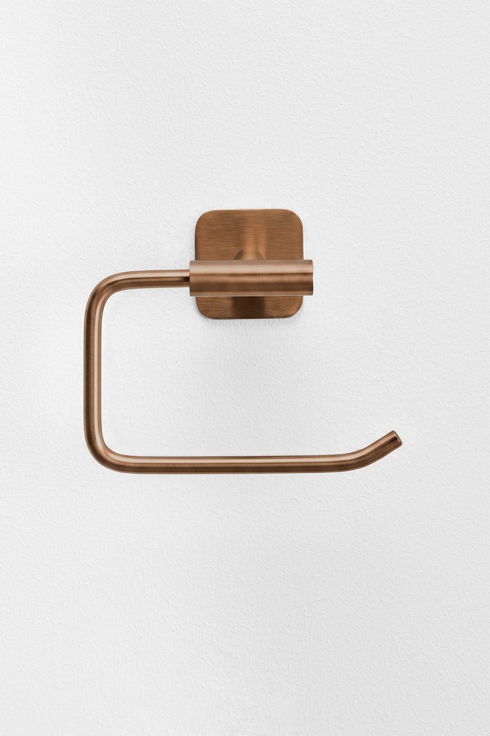 Adhesive toilet paper holder for bathroom in brushed rose gold stainless steel Ondreli, gallery image 4