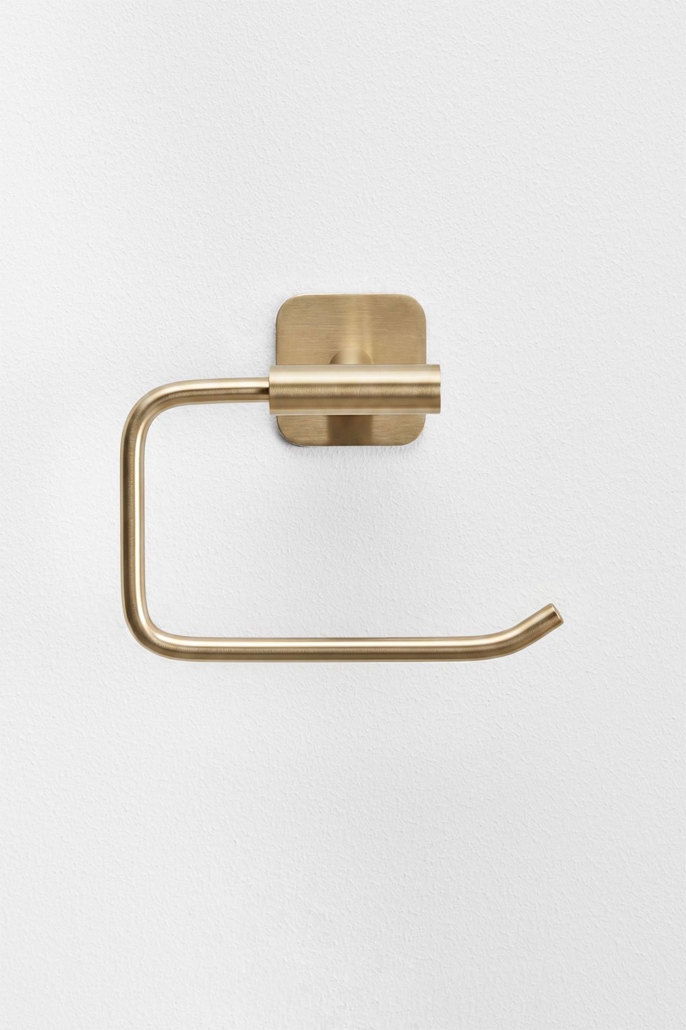 Adhesive toilet paper holder for bathroom in brushed gold stainless steel Ondreli, gallery image 4