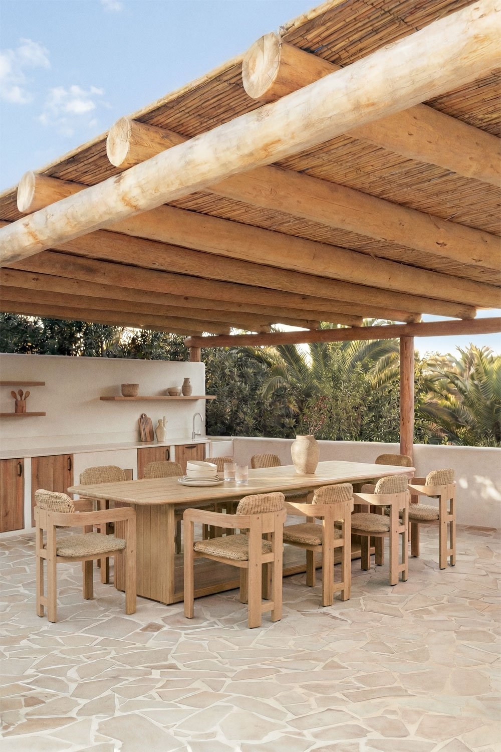 Rectangular garden table 265x120 in Siena acacia wood, gallery image 5433314