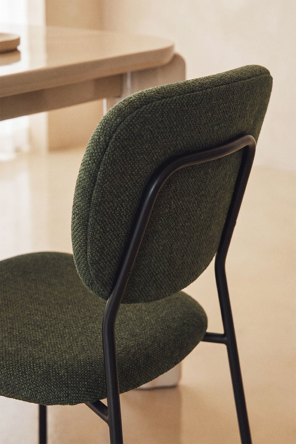 Pack of 2 stackable dining chairs upholstered in Taris fabric, gallery image 2