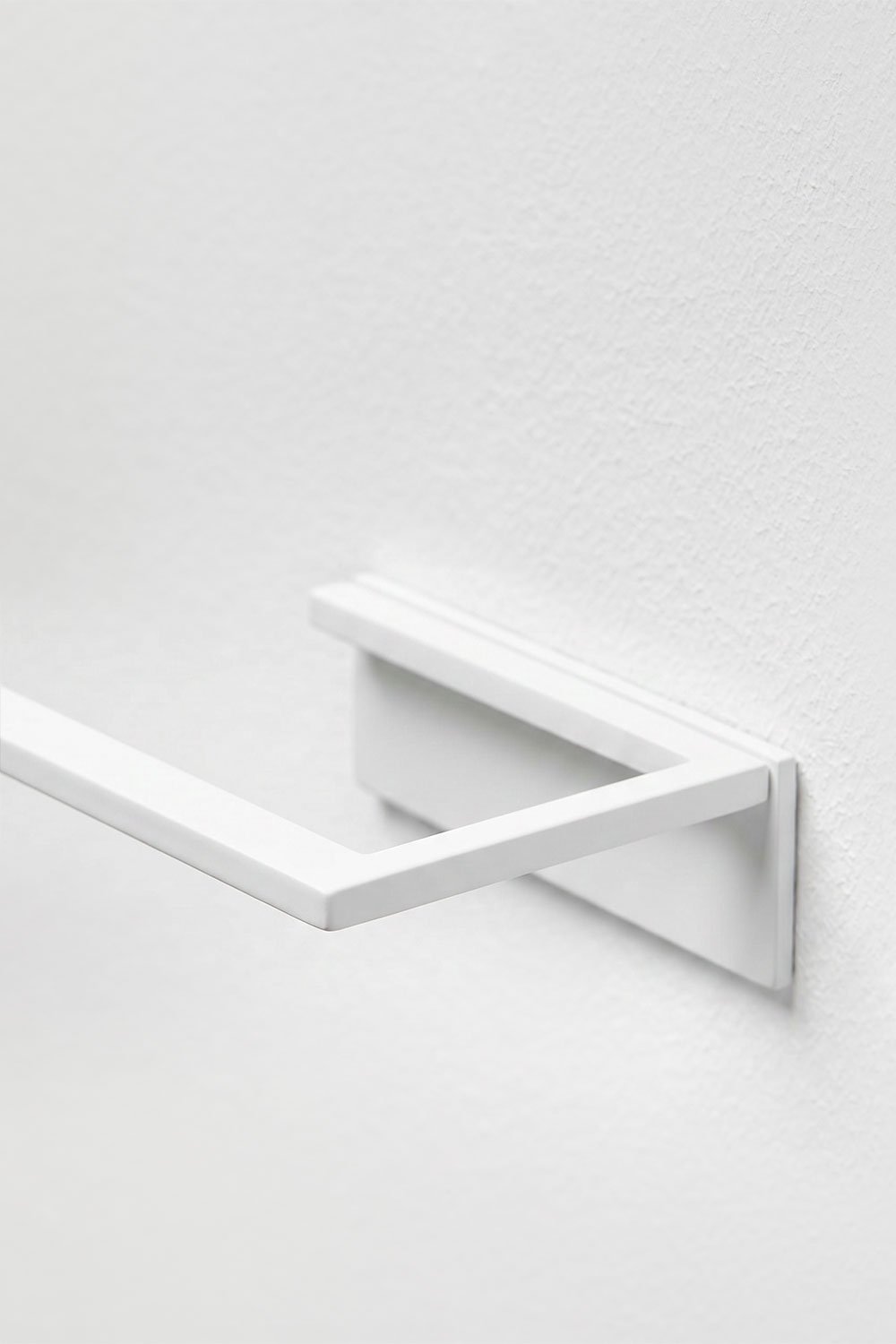 Wall-mounted stainless steel towel rail with 60 cm bar in white Jalter, gallery image 6