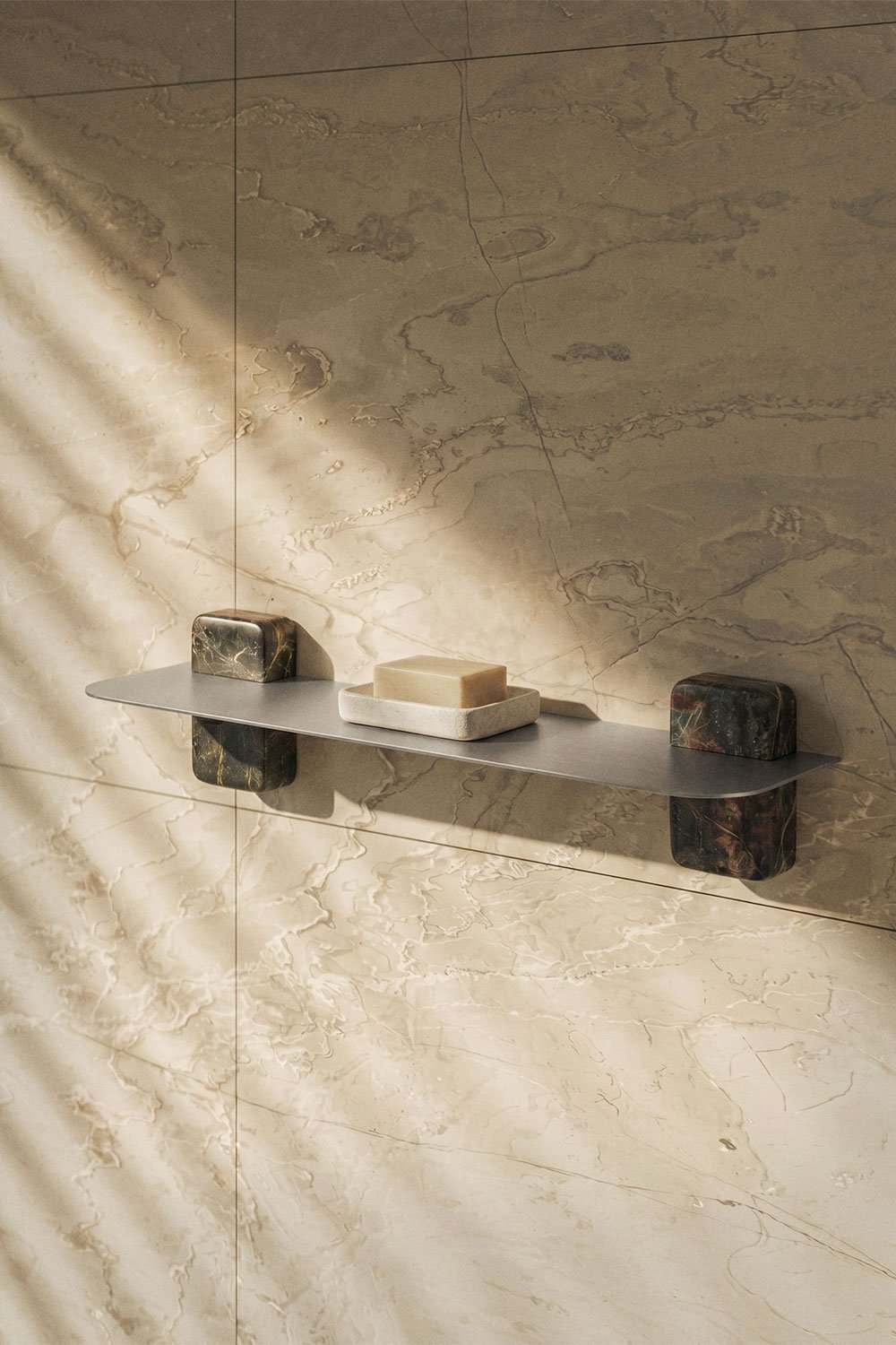 Serbian stainless steel bathroom wall shelf, gallery image 1