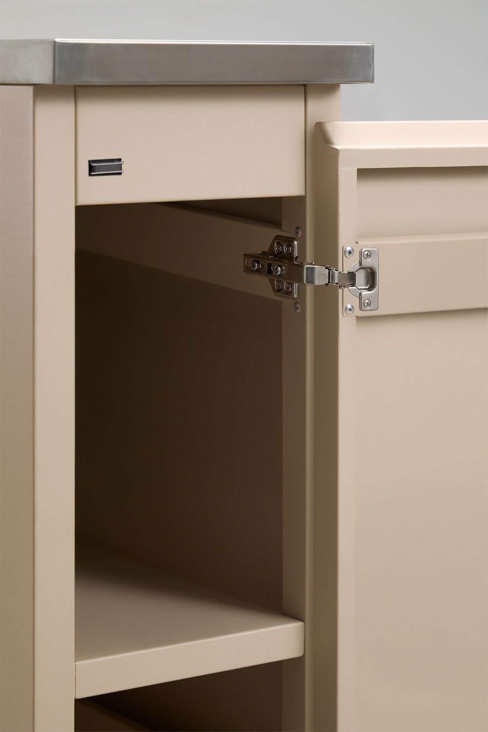 Outdoor modular kitchen storage module in Rivana steel, gallery image 6