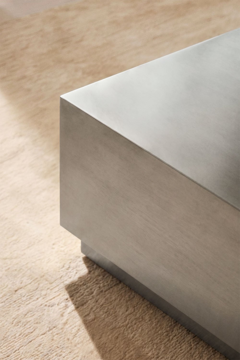 Rectangular coffee table 100x70 cm in stainless steel Iuraima, gallery image 2