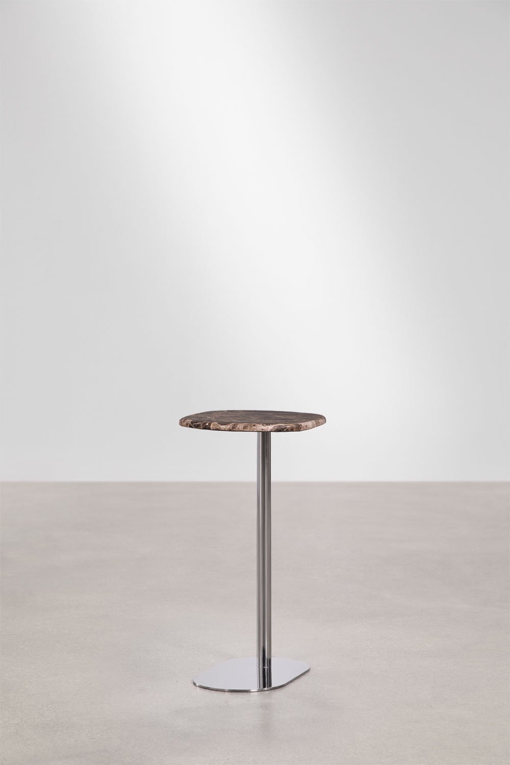 Oval side table 45x25 cm in stainless steel Lumair, gallery image 4