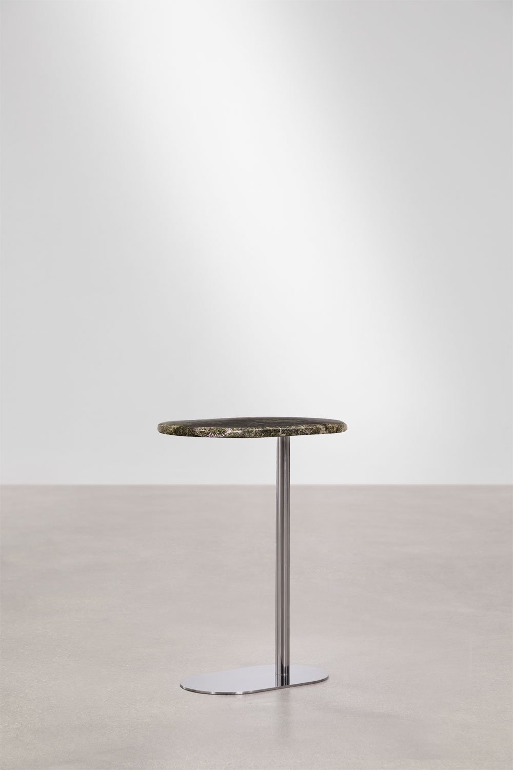 Oval side table 45x25 cm in stainless steel Lumair, gallery image 3