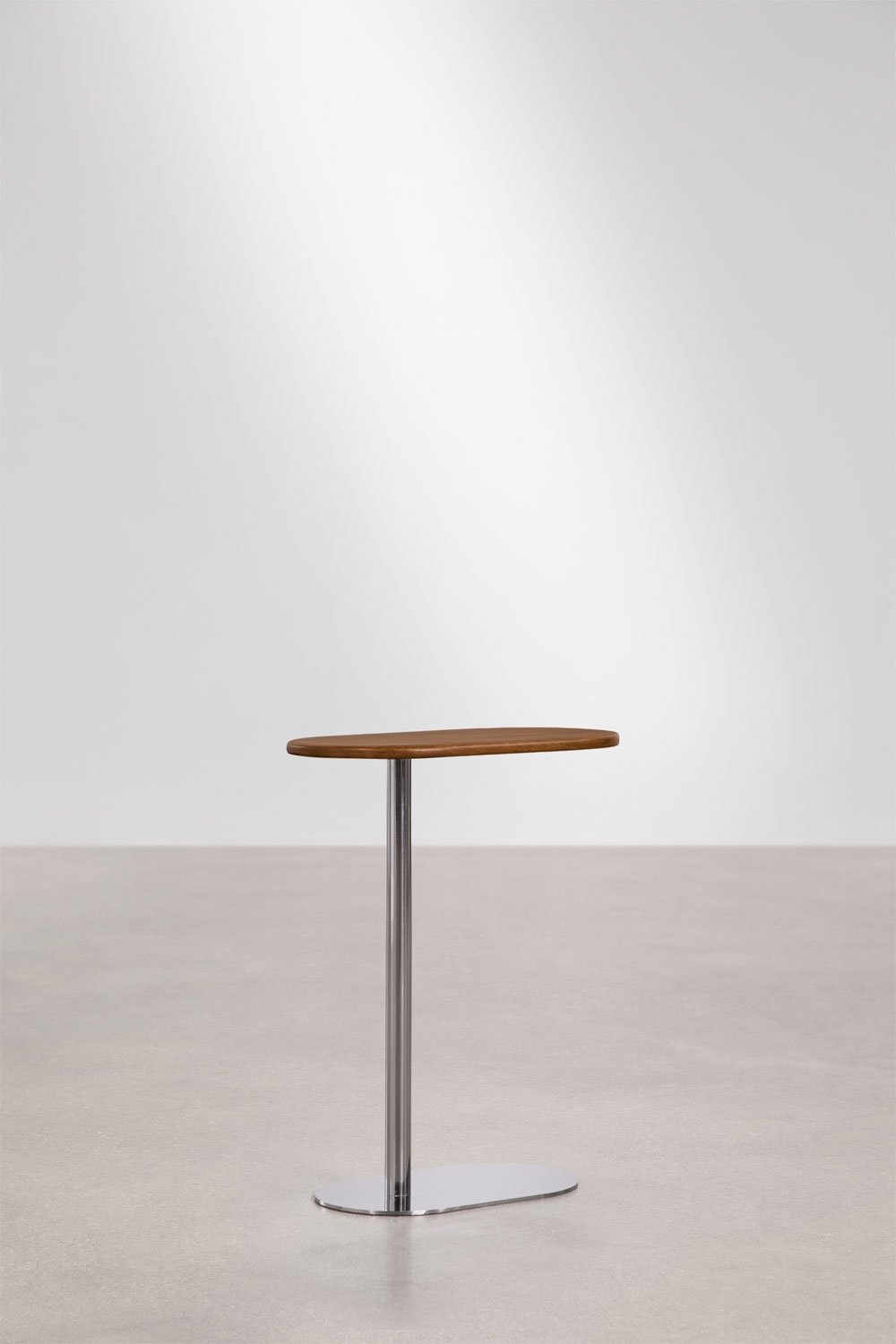 Oval side table 45x25 cm in stainless steel Lumair, gallery image 5