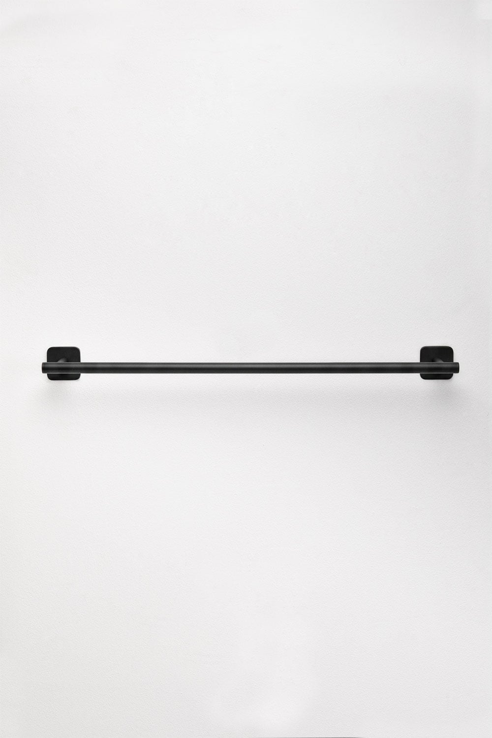 Adhesive wall-mounted 60 cm towel rail for bathroom in matte black stainless steel Ondreli, gallery image 4