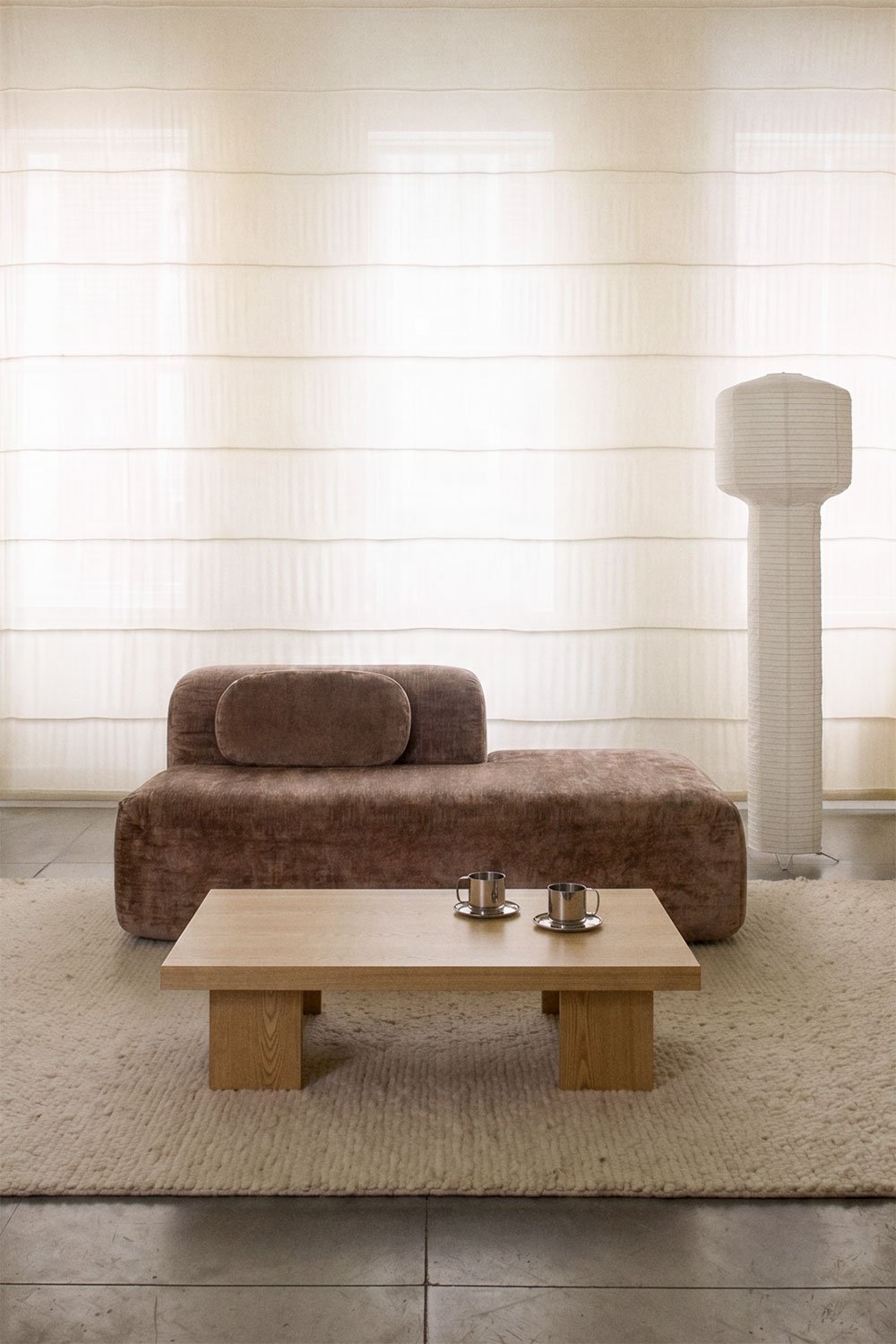 Right chaise module for modular sofa in vacuum-packed chenille Merida, gallery image 9