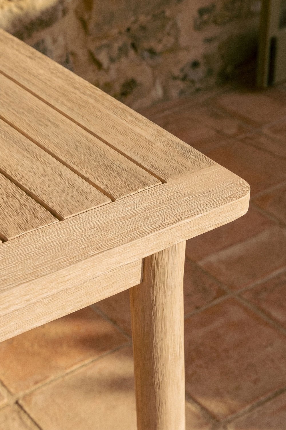 Karvia extendable acacia wood garden table 100-160x100 cm, gallery image 3