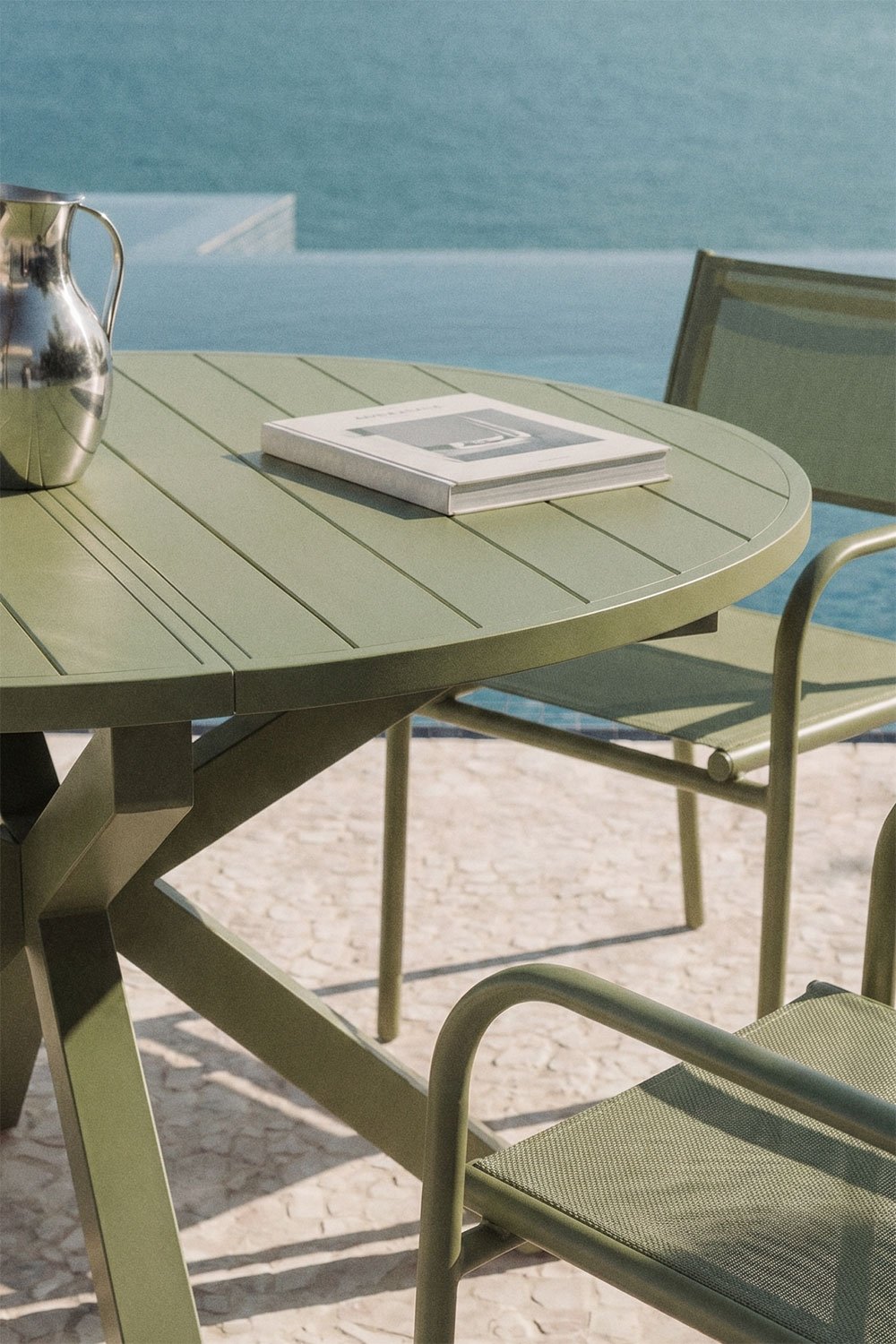 Barces extendable aluminum garden table 145-200x145 cm, gallery image 2