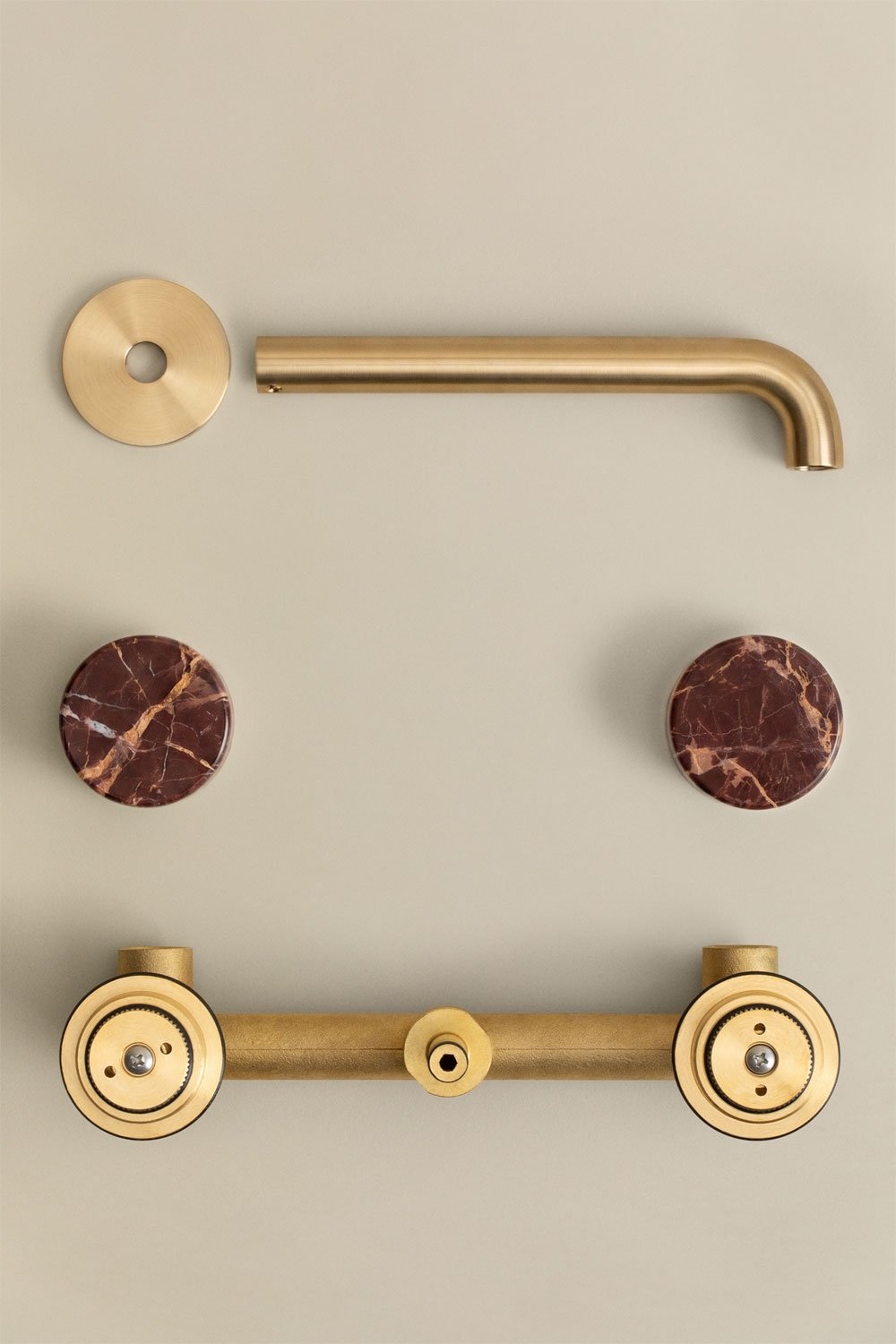 Gilstoin built-in basin mixer in brass and natural stone, gallery image 7