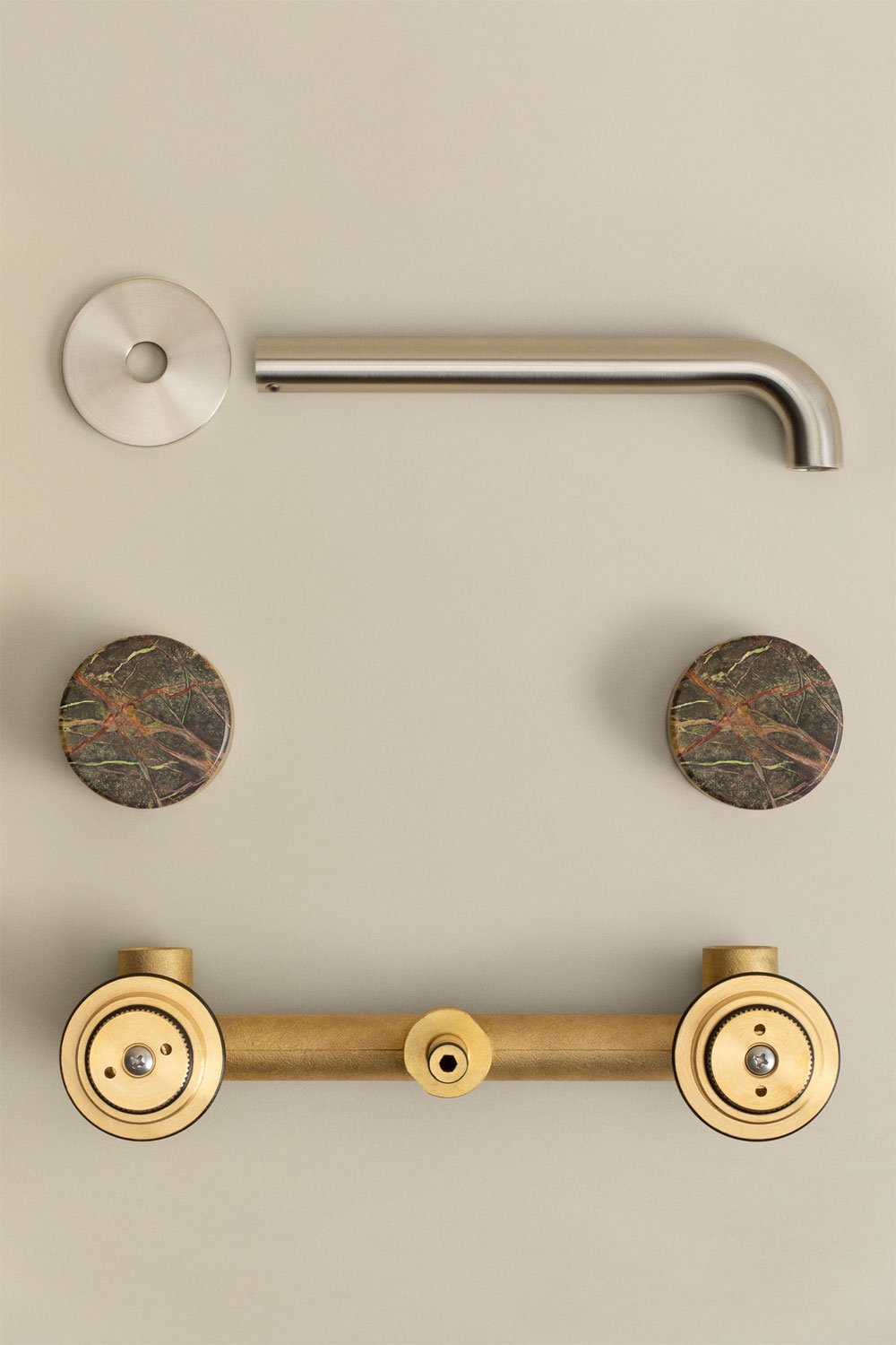 Gilstoin built-in basin mixer in brass and natural stone, gallery image 7
