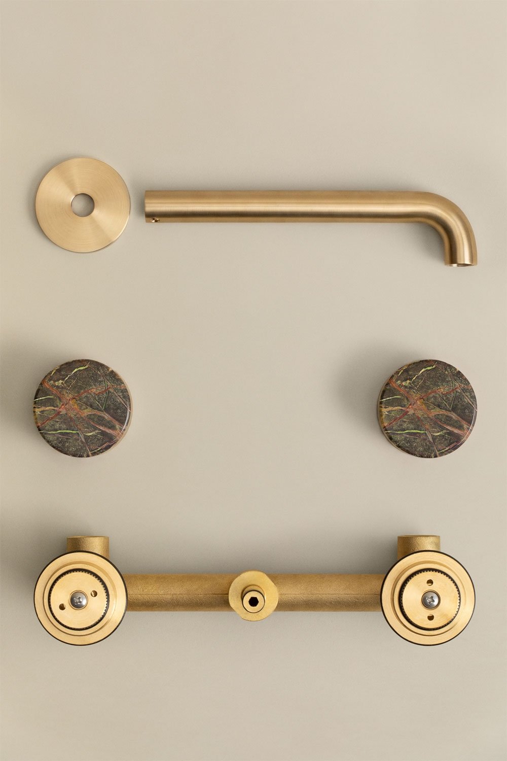 Gilstoin built-in basin mixer in brass and natural stone, gallery image 7