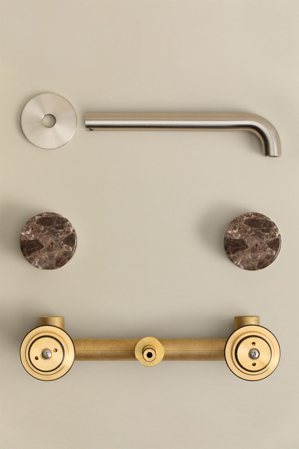 Gilstoin built-in basin mixer in brass and natural stone, gallery image 7