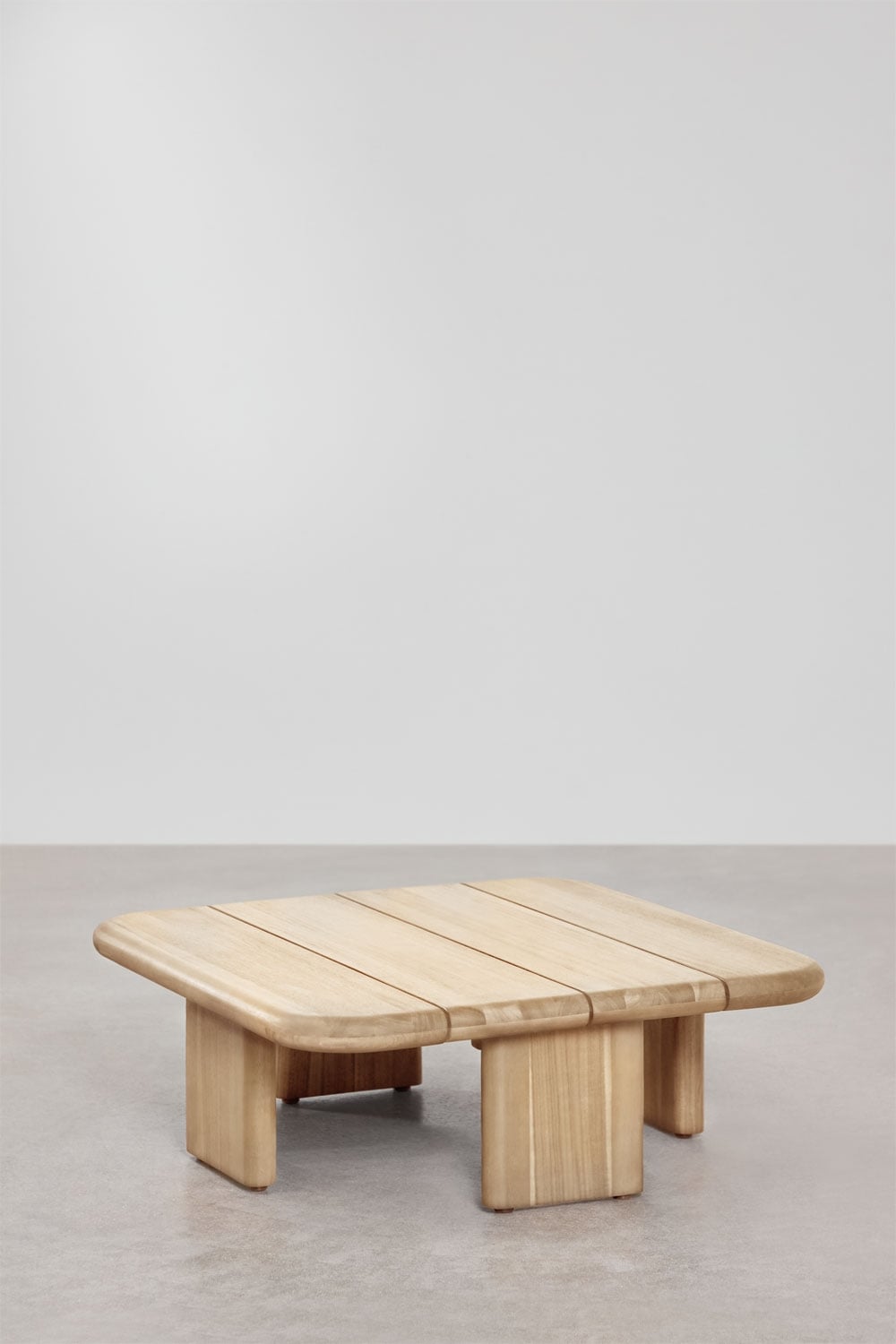 Famara garden set with 2 armchairs and 70x70 cm square coffee table in rattan and acacia wood, gallery image 9