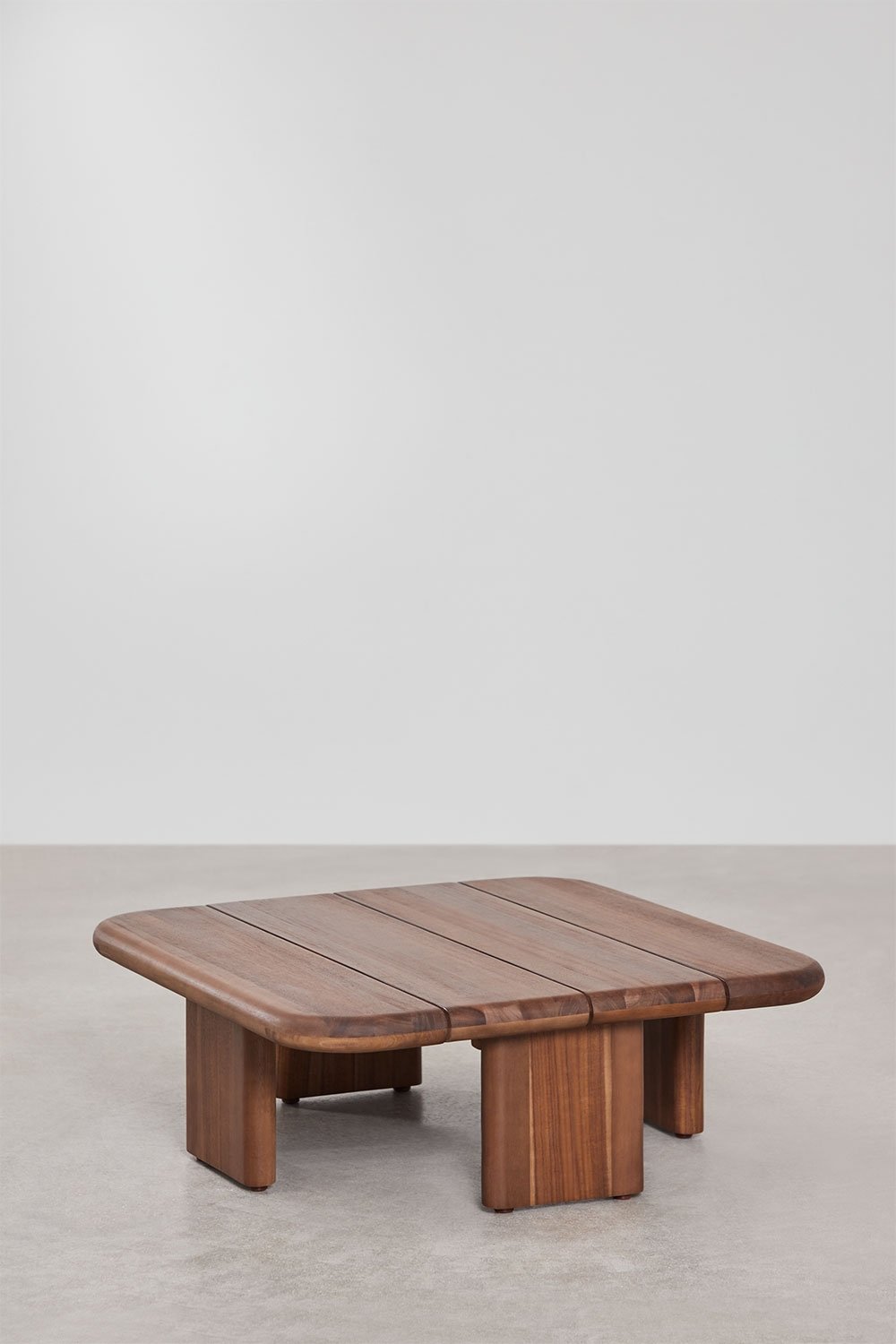 Famara garden set with 2 armchairs and 70x70 cm square coffee table in rattan and acacia wood, gallery image 9