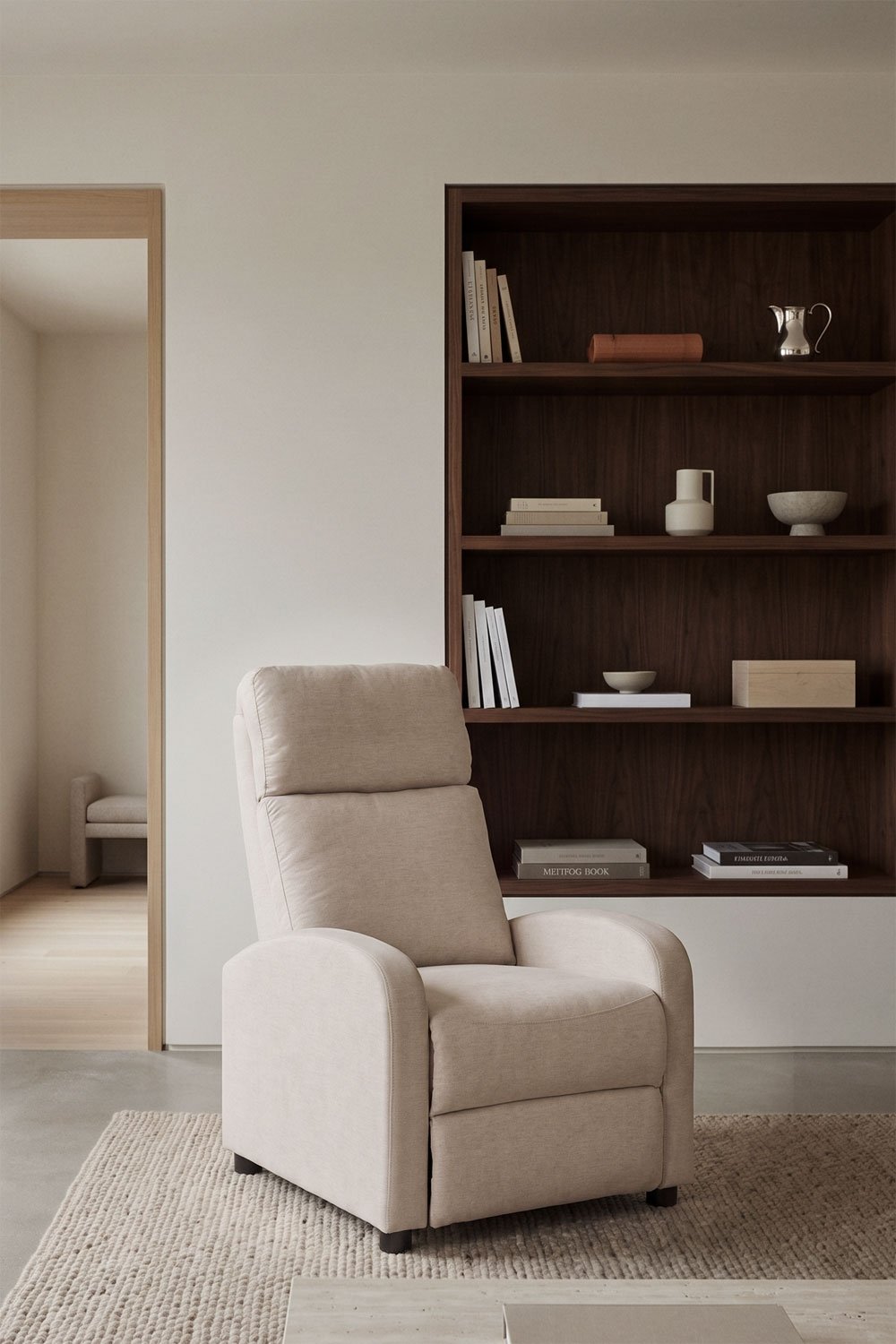 Pack of 2 upholstered Libuliana recliner armchairs, gallery image 1