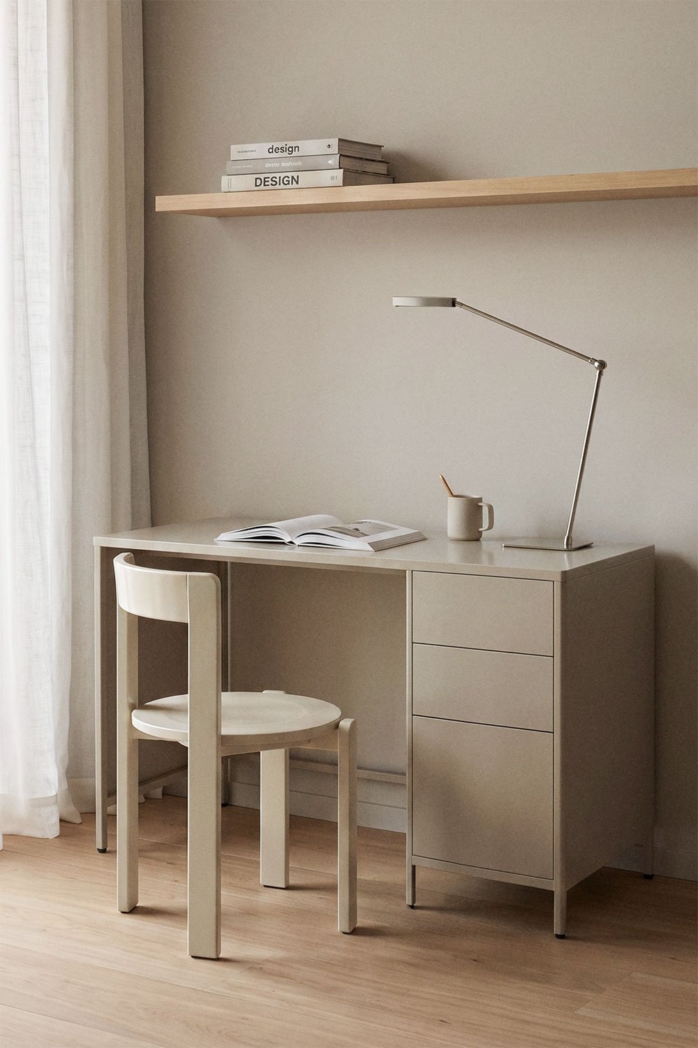 Michigan 120x60 cm steel desk with drawers, gallery image 1