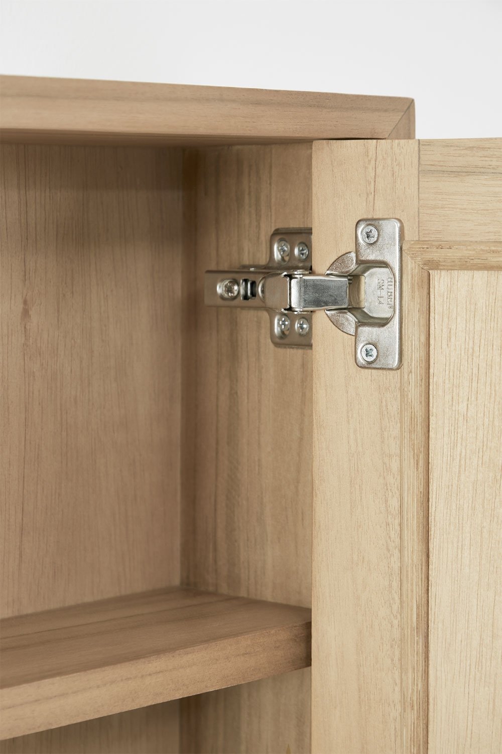 Rectangular wall cabinet 45x60 cm for bathroom in teak wood with mirror Ian, gallery image 5