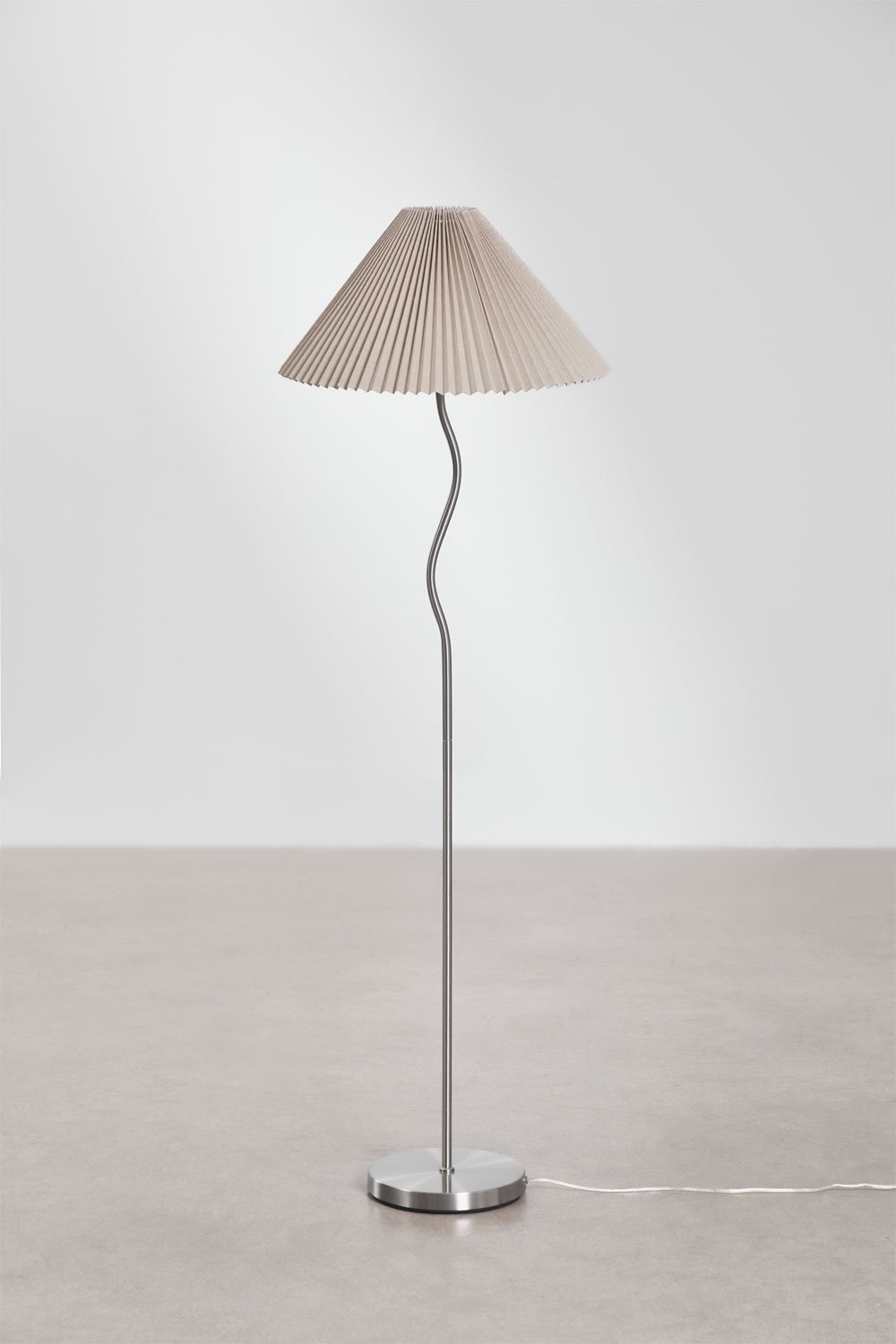 Siliema iron and linen floor lamp, gallery image 3