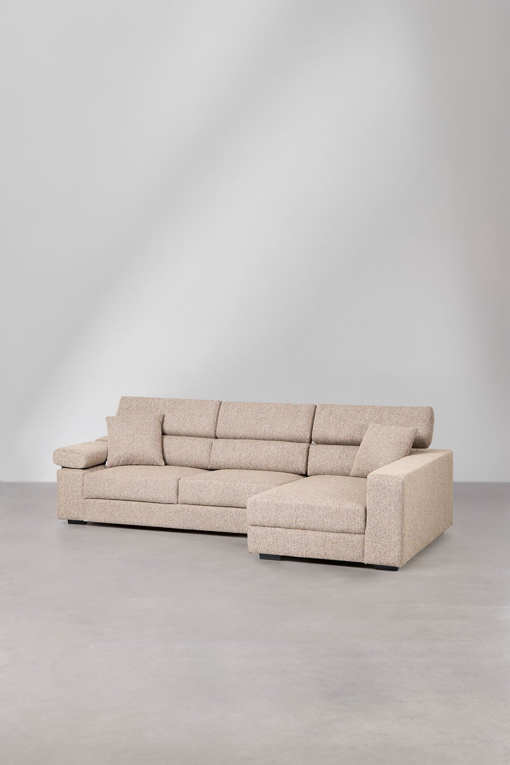 Right 3-seater chaise longue sofa with adjustable headrest and sliding seats Aramis, gallery image 3