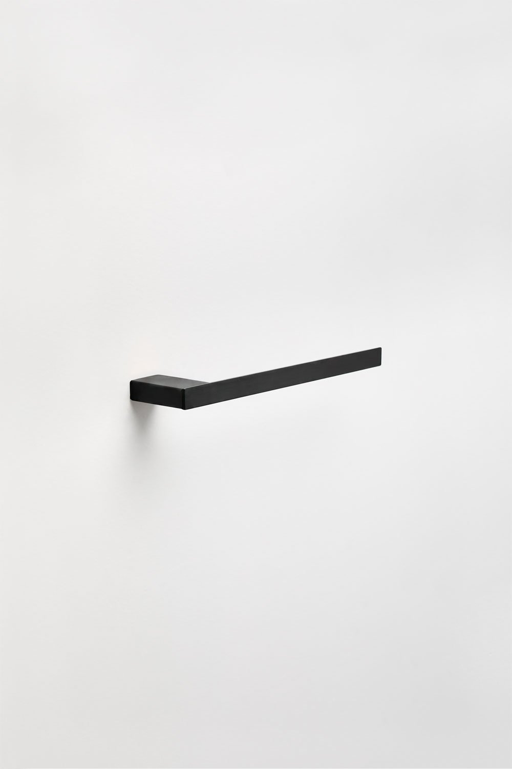 Wall-mounted 30 cm towel rail for bathroom in matte black stainless steel Olvam, gallery image 3