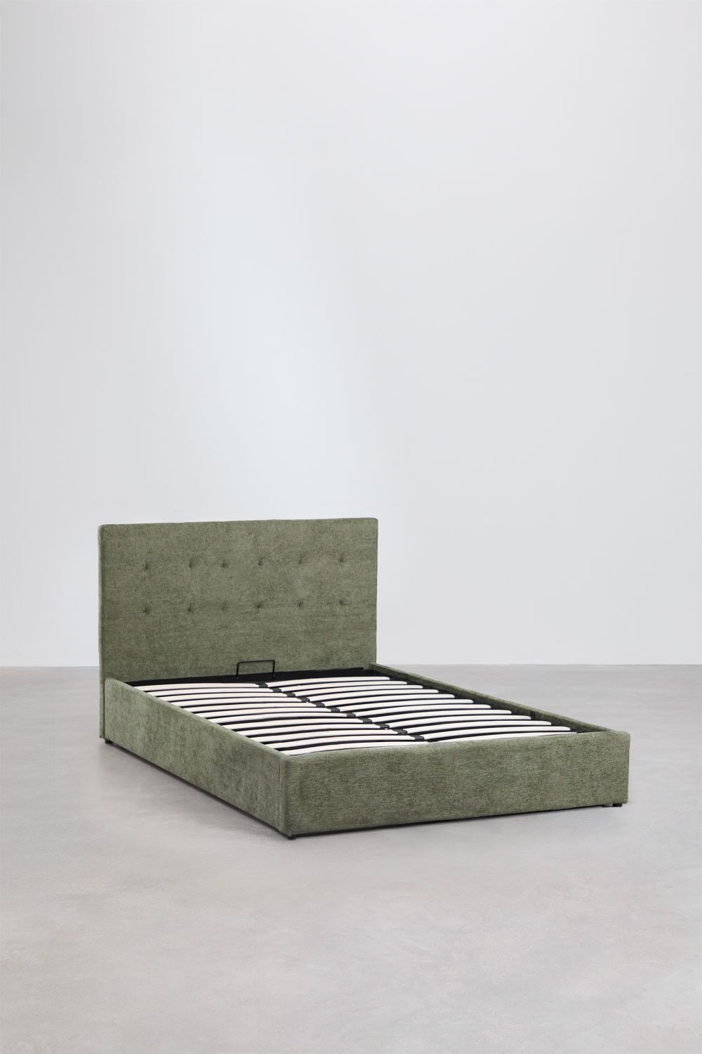 Abiel upholstered bed with lift-up storage base, gallery image 3