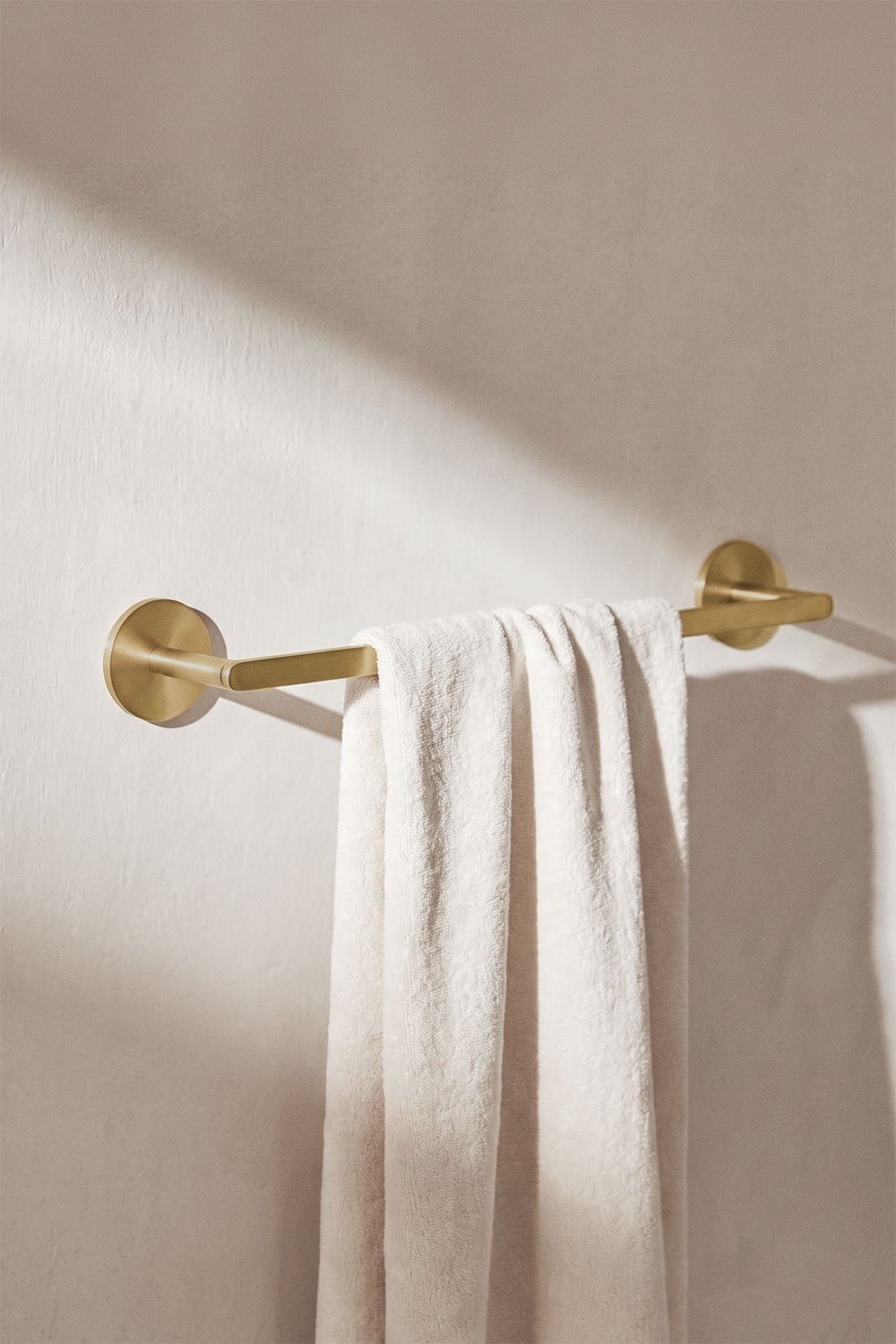 Adhesive wall towel rack with bar for bathroom in stainless steel Caldrumi, gallery image 1