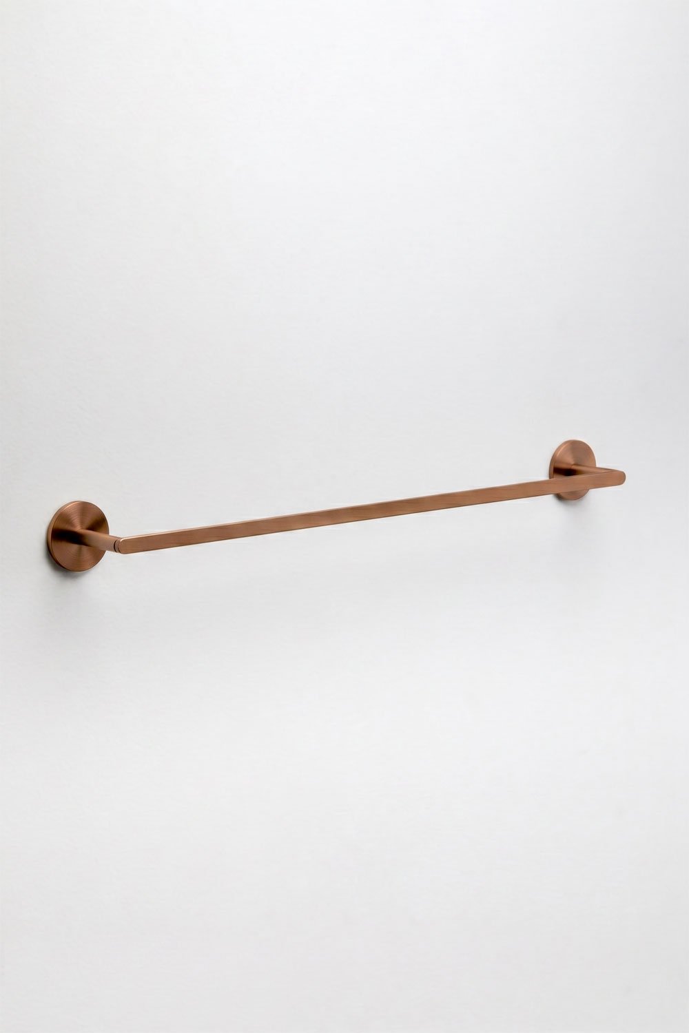Adhesive wall-mounted towel rail with 60 cm bar for bathroom in rose gold stainless steel Caldrumi, gallery image 3