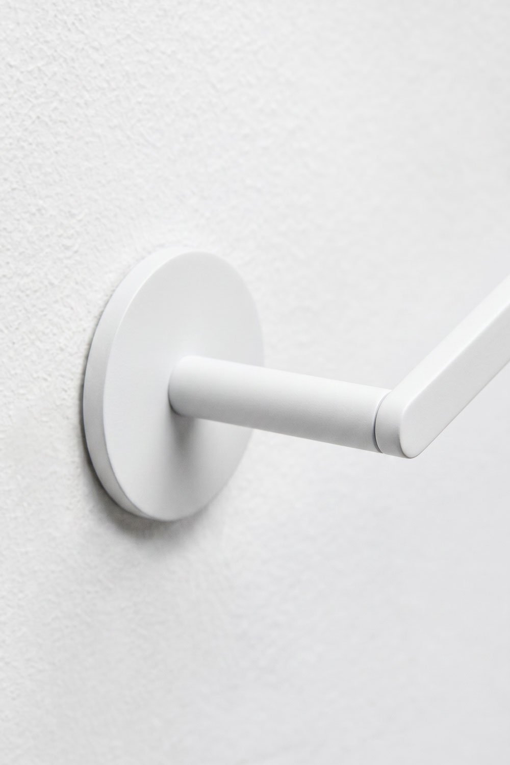 Adhesive wall-mounted towel rail with 60 cm bar for bathroom in white stainless steel Caldrumi, gallery image 5