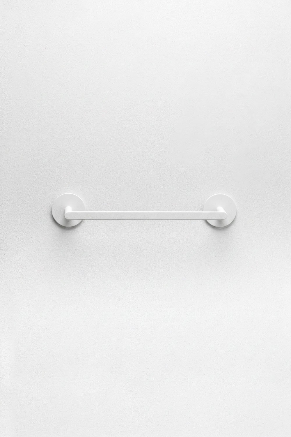 Adhesive wall-mounted towel rail with 30 cm bar for bathroom in white stainless steel Caldrumi, gallery image 4