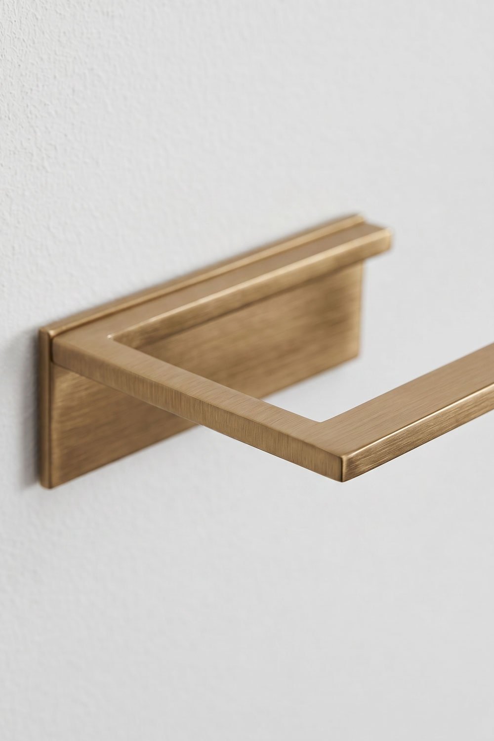 Adhesive wall-mounted 30 cm towel rail for bathroom in brushed gold stainless steel Jalter, gallery image 5
