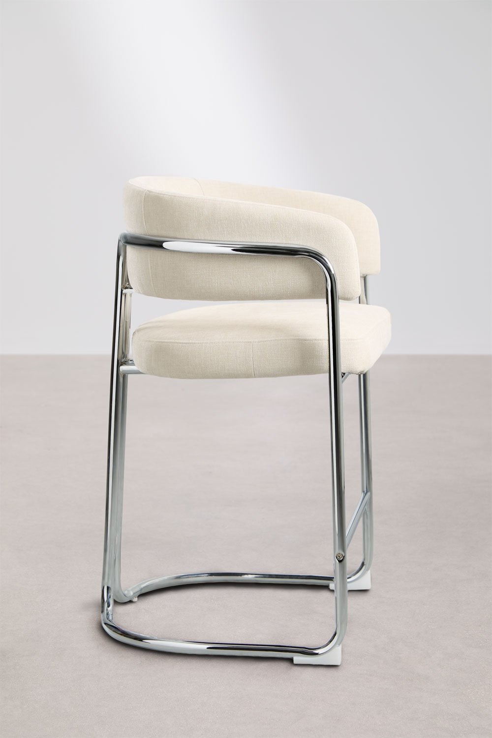 High stool with upholstered backrest and iron Zantria, gallery image 4