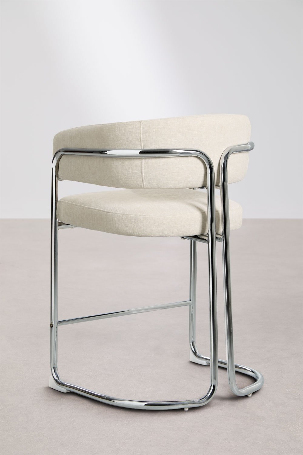 High stool with upholstered backrest and iron Zantria, gallery image 5