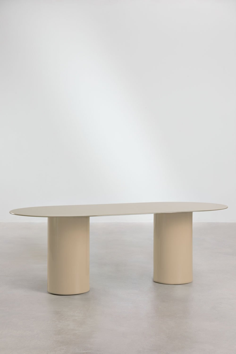 Oval dining table 220x110 cm in tempered glass and MDF Asgri, gallery image 3