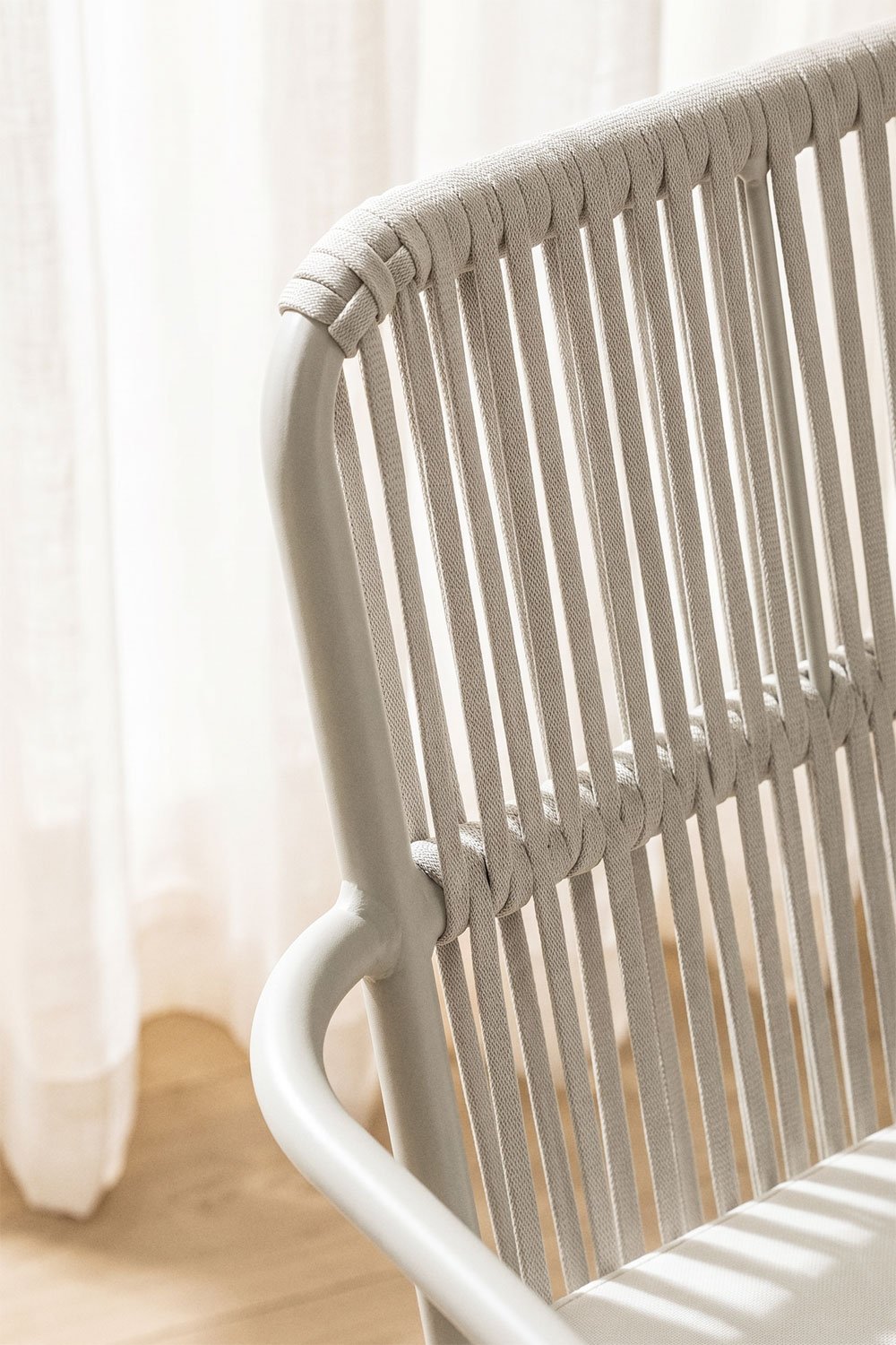 Stackable dining chair with aluminum armrests Alberta, gallery image 2