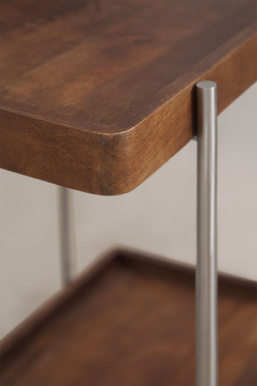 Danalex kitchen cart in mango wood and stainless steel, gallery image 7