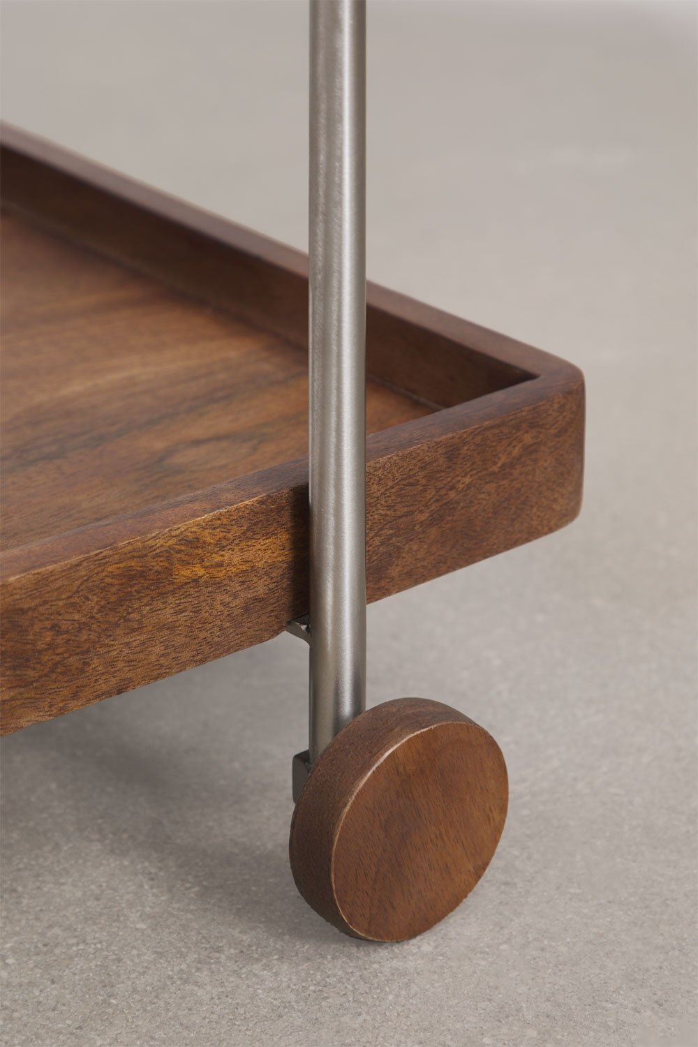 Danalex kitchen cart in mango wood and stainless steel, gallery image 8