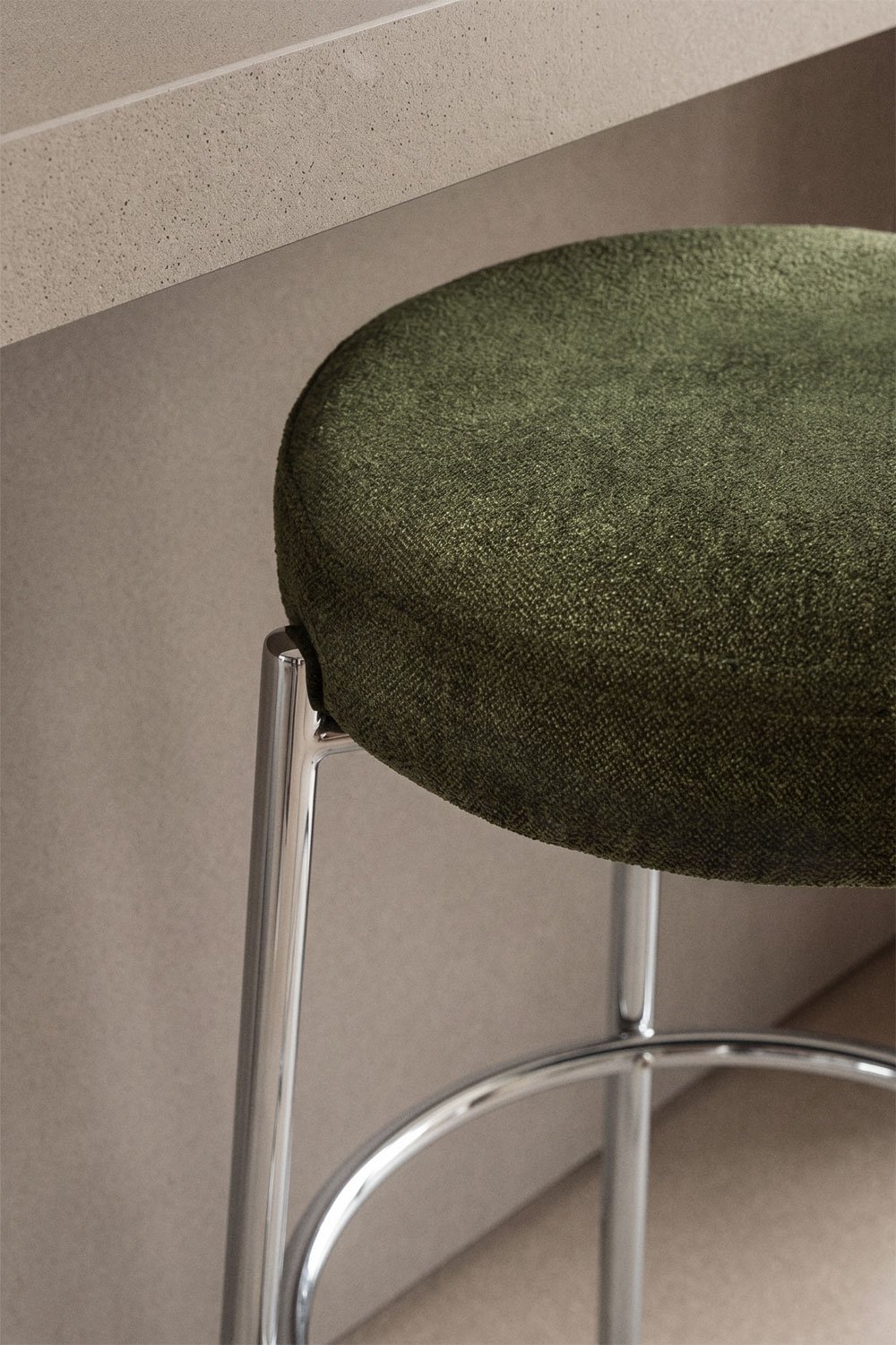 Zantria upholstered high stool in iron, gallery image 2