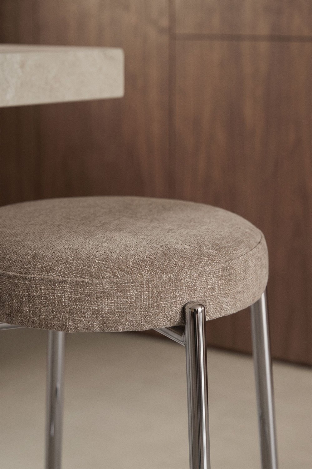 Zantria upholstered high stool in iron, gallery image 2