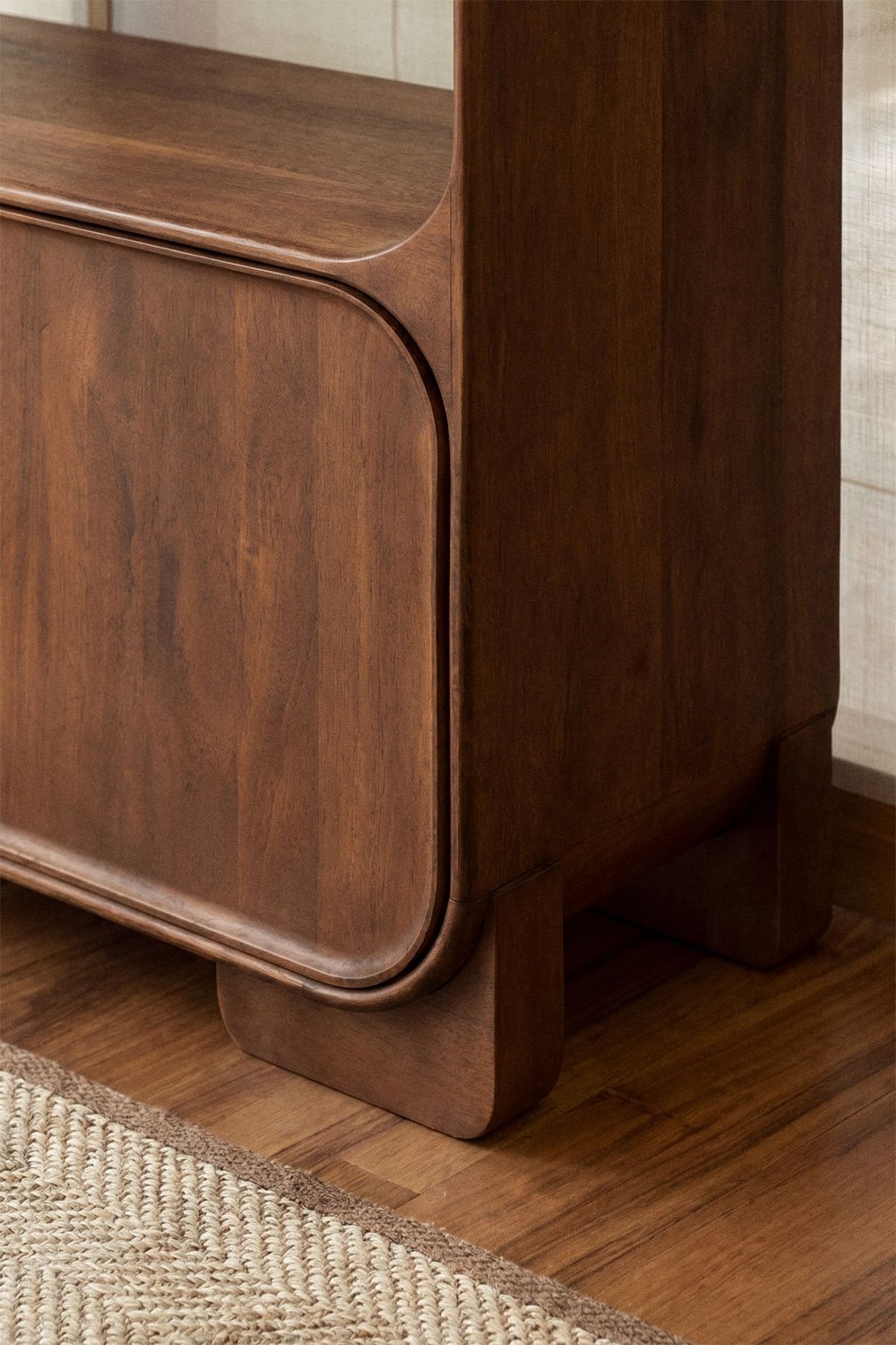190 cm shelf in mango wood and natural stone Kivalina, gallery image 2